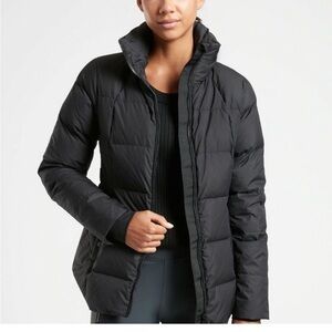 Athleta Women's Classic Black Puffer Jacket NWT Small tall